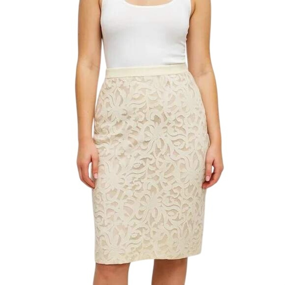 WOLFORD Nahla Nude Lace Pencil Skirt‎ Balletcore Coquette Size XS